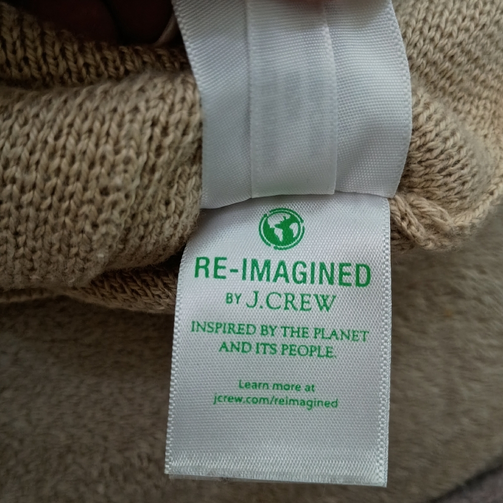J. Crew  Patch-Pocket Cardigan Sweater - Beige .New no Tag.Pit To Pit 23 - Picture 8 of 10